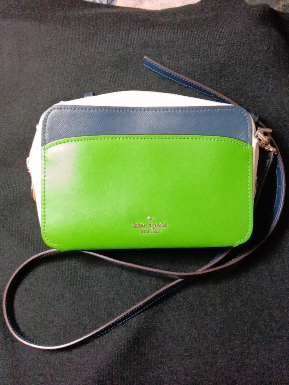 kate spade Green, Navy & White Colorblock Crossbody